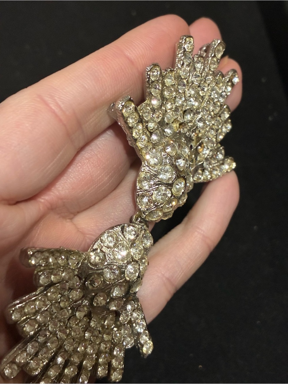 Antique Art Deco Paste Rhinestone Belt Buckle & Button Set - Picture 6 of 9